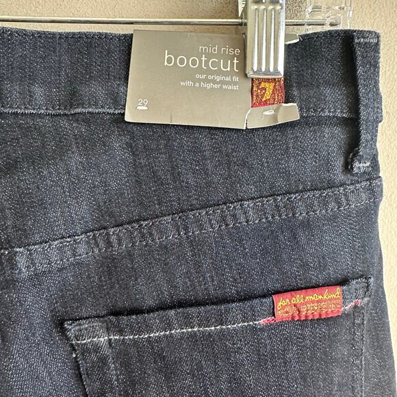 7 For All Mankind Mid Rise Bootcut Jean Dark Wash 29 - Picture 5 of 10